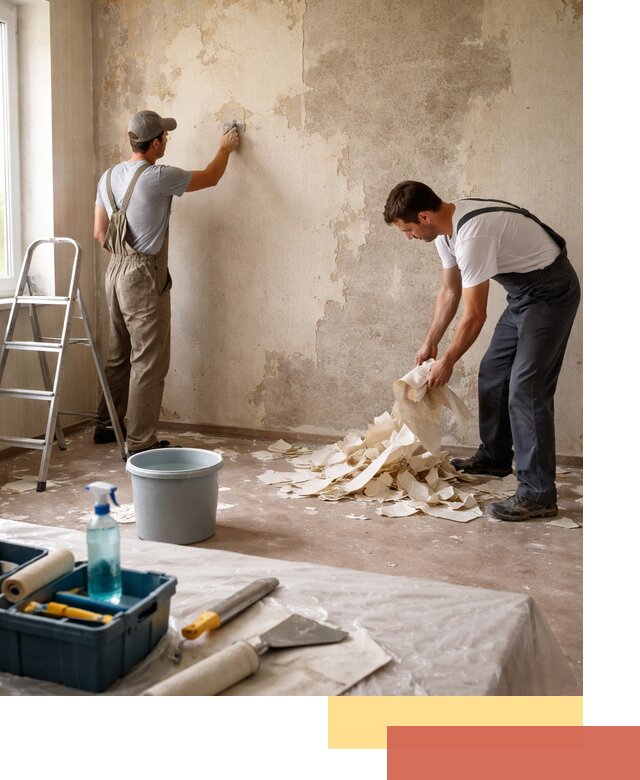 Снятие старых обоев в донском быстро и качественно