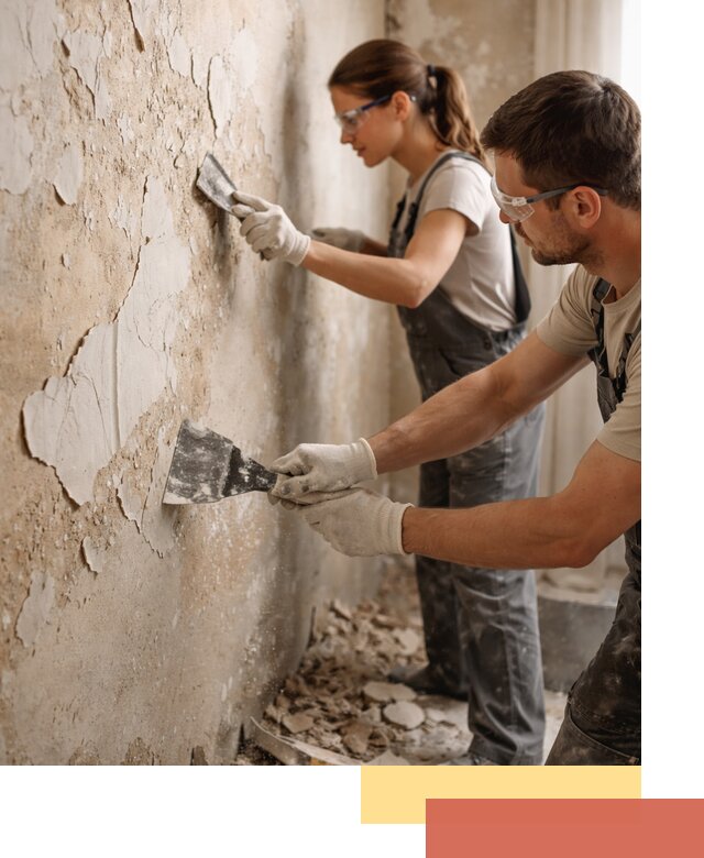 Снятие старой шпаклевки и подготовка поверхностей в донском
