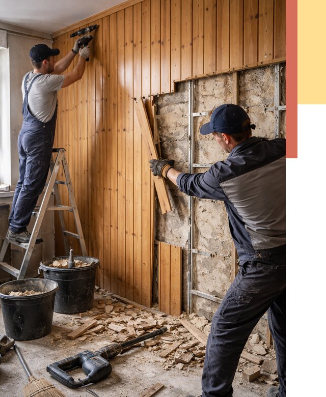 Демонтаж вагонки со стен в донском от 1469 руб. — снятие, удаление, срочно | ОТДЕЛОЧНИК-Днс