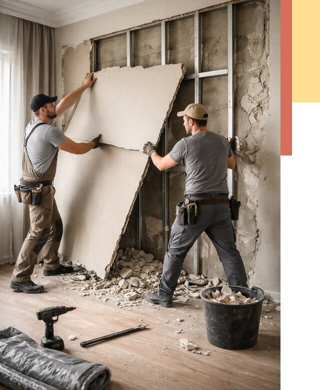 Демонтаж гипсокартона со стен в донском от 355 руб. — услуги демонтажа | ОТДЕЛОЧНИК-Днс