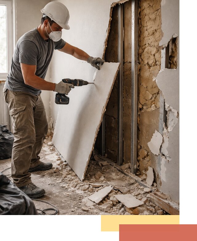 Демонтаж гипсокартона со стен в донском качественно и быстро