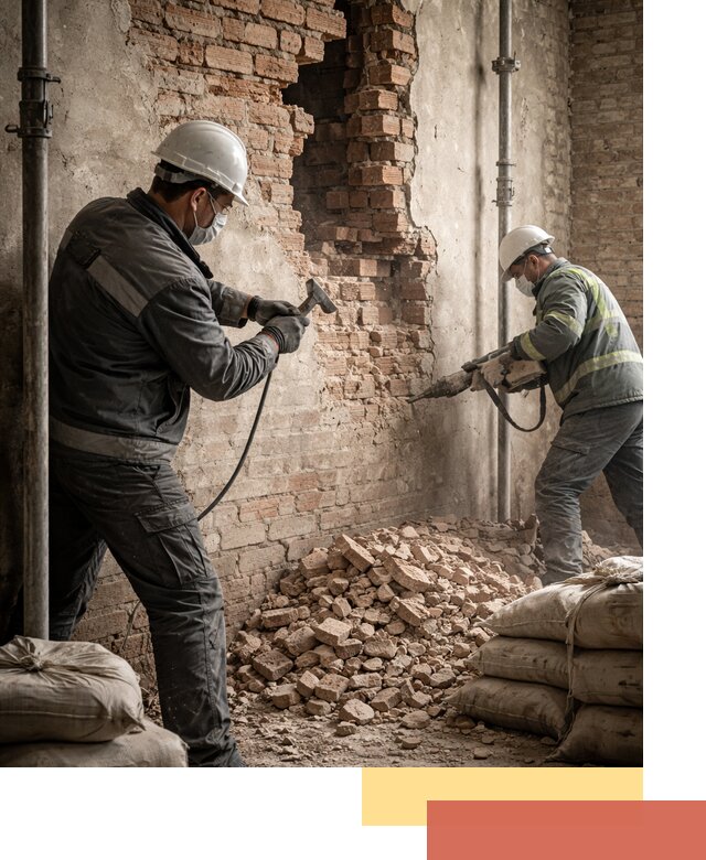 Демонтаж кирпичных стен в донском быстро и безопасно