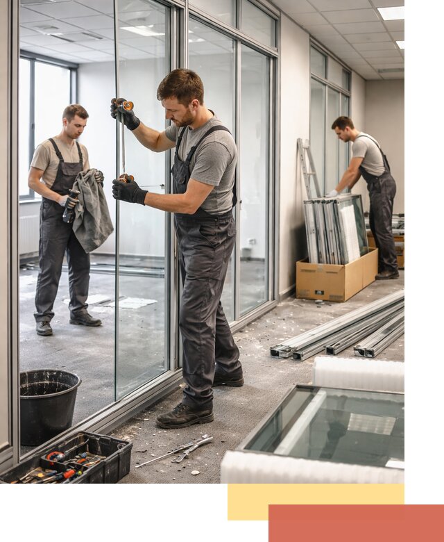 Демонтаж стеклянных перегородок в донском быстро и безопасно