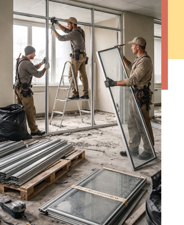 Демонтаж алюминиевых перегородок в донском от 4255 руб. — быстро и недорого | ОТДЕЛОЧНИК-Днс