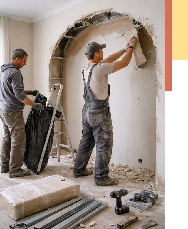 Демонтаж арки из гипсокартона в донском от 3546 руб. — услуги под ключ | ОТДЕЛОЧНИК-Днс