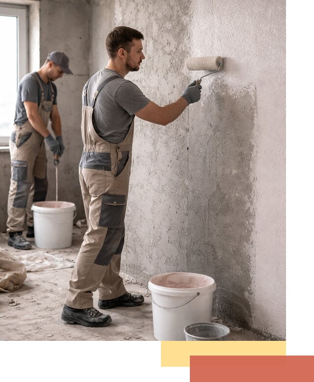 Нанесение бетоноконтакта на стены в донском для последующей отделки