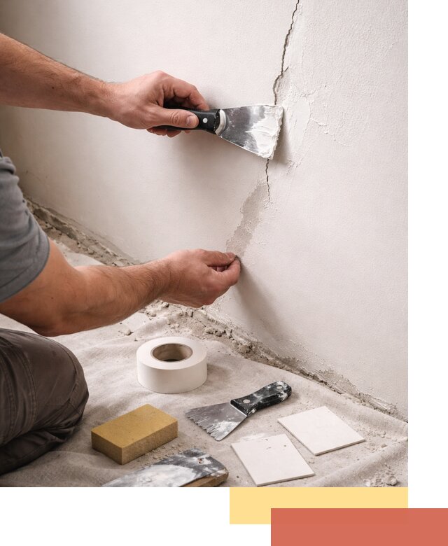 Заделка трещин и сколов в стенах и потолках в донском