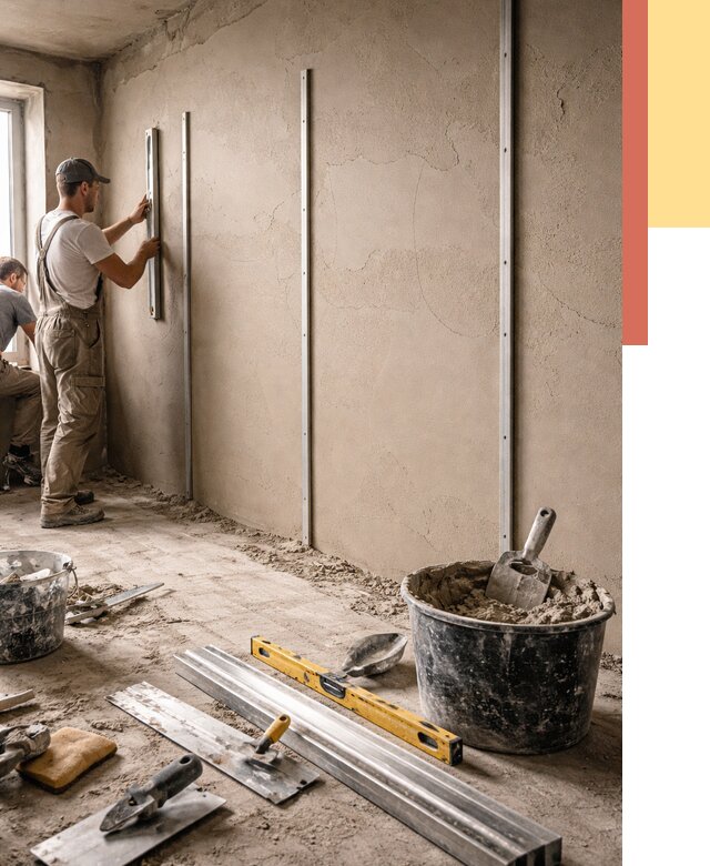 Штукатурка стен по маякам в донском от 5573 руб./м² — выравнивание под ключ | ОТДЕЛОЧНИК-Днс