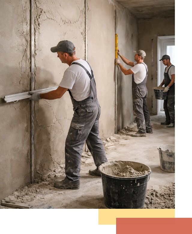 Штукатурка стен по маякам в донском — точная и ровная поверхность