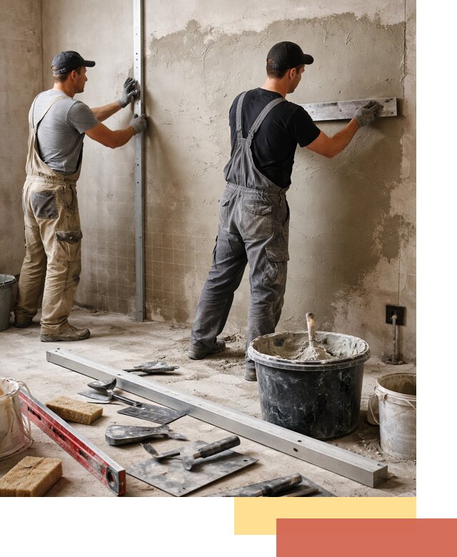 Профессиональная штукатурка стен под плитку в донском