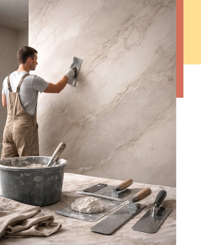 Декоративная штукатурка под мрамор в донском от 2837 руб./м² — быстро и недорого | ОТДЕЛОЧНИК-Днс