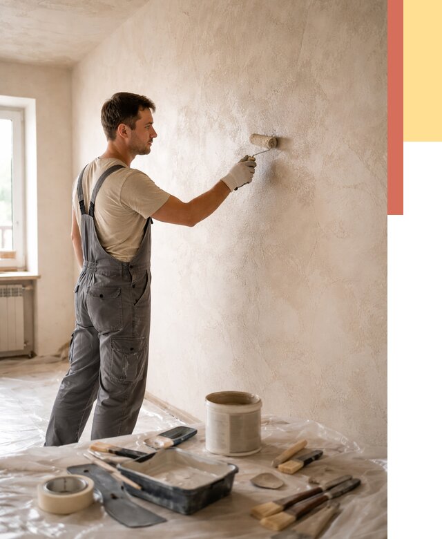 Нанесение лессирующей краски по декоративке в донском от 1773 руб. | ОТДЕЛОЧНИК-Днс