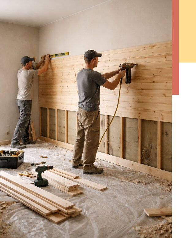 Монтаж деревянной вагонки на стены в донском от 7599 руб. | Услуги монтажа вагонки | ОТДЕЛОЧНИК-Днс