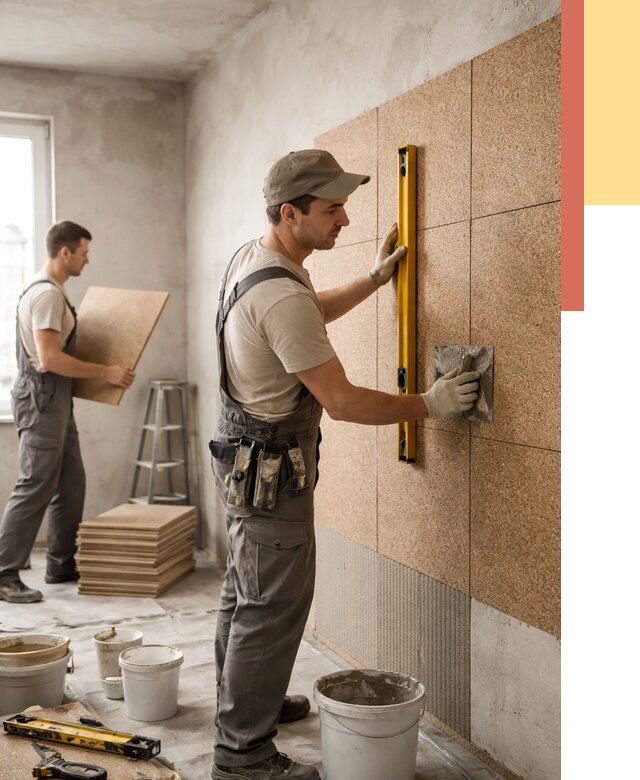 Монтаж пробковых панелей на стены в донском от 3546 руб. — ОТДЕЛОЧНИК-Днс