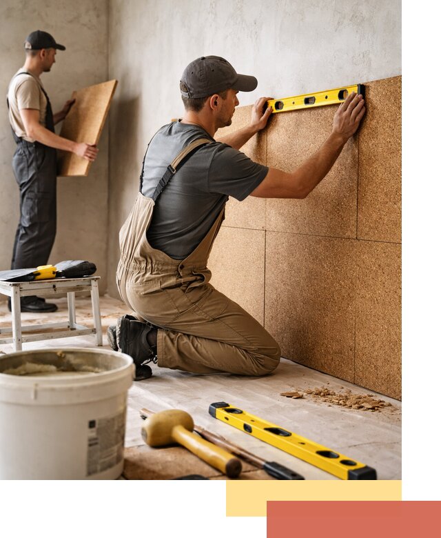 Монтаж пробковых панелей на стены в донском быстро и качественно