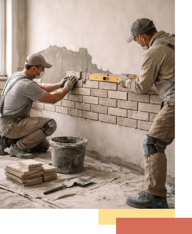 Монтаж декоративного кирпича профессионально в донском