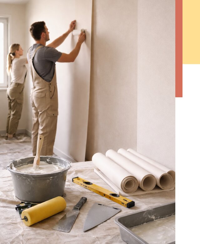 Поклейка бумажных обоев в донском от 5573 руб./м2 — быстро и недорого | ОТДЕЛОЧНИК-Днс