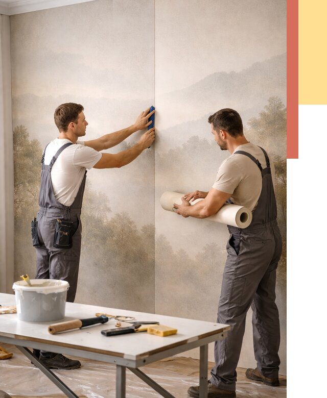 Поклейка фотообоев в донском от 8612 руб/м² — быстро и недорого | ОТДЕЛОЧНИК-Днс