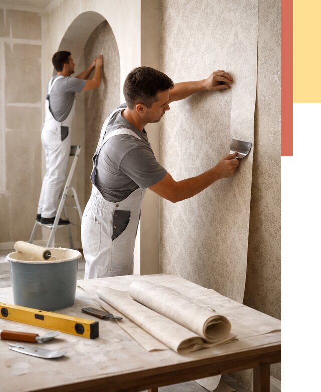 Поклейка обоев на сложные стены в донском от 2837 руб. под ключ | ОТДЕЛОЧНИК-Днс