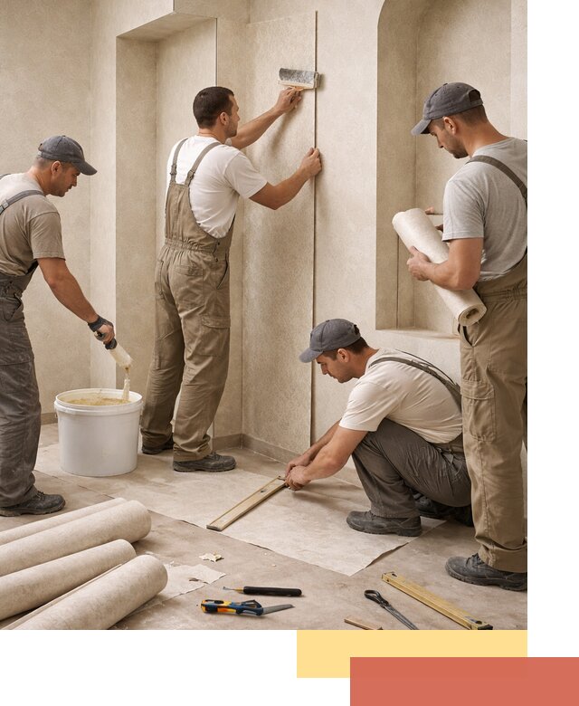 Поклейка обоев на сложные стены и неровные поверхности в донском