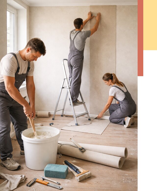 Оклейка стен обоями в донском от 3546 руб/м2 — быстро и недорого | ОТДЕЛОЧНИК-Днс