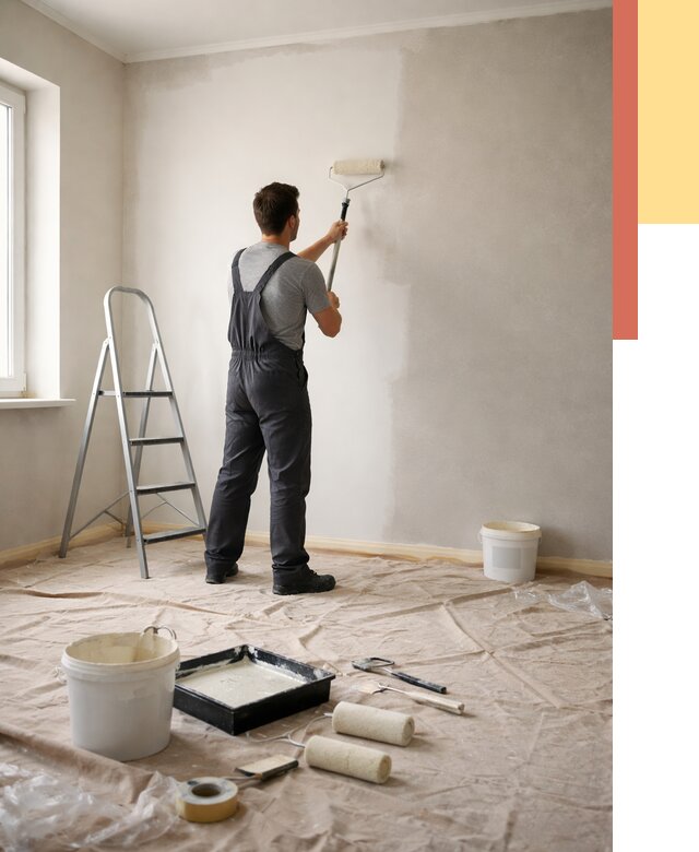 Покраска стен моющейся краской в донском от 355 руб./м² — быстро и недорого | ОТДЕЛОЧНИК-Днс