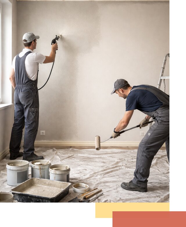 Покраска стен моющейся краской и защита поверхностей в донском