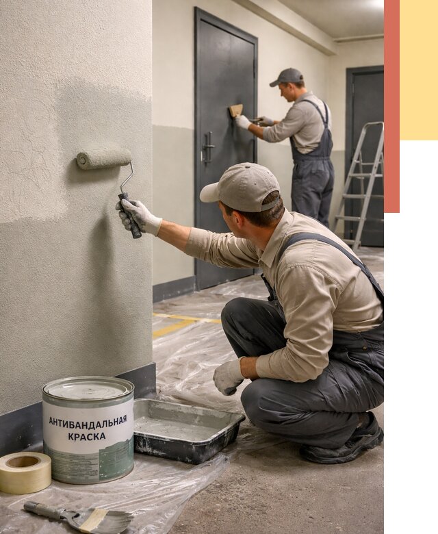 Покраска стен антивандальной краской в донском от 4559 руб./м² под ключ | ОТДЕЛОЧНИК-Днс