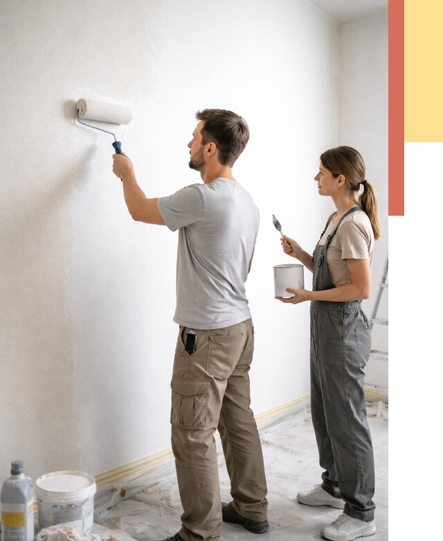 Окраска стен по стеклохолсту в донском от 4559 руб/м² под ключ | ОТДЕЛОЧНИК-Днс