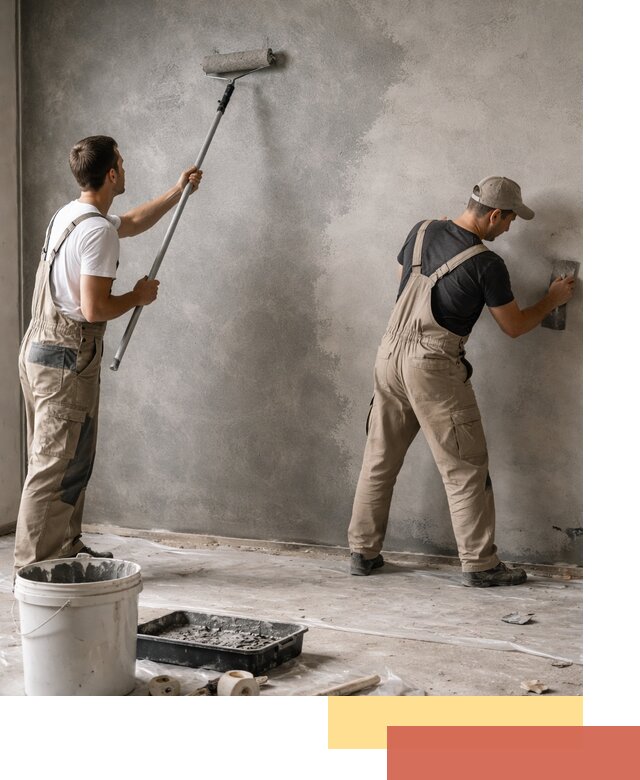 Покраска стен под бетон в донском профессионально и недорого