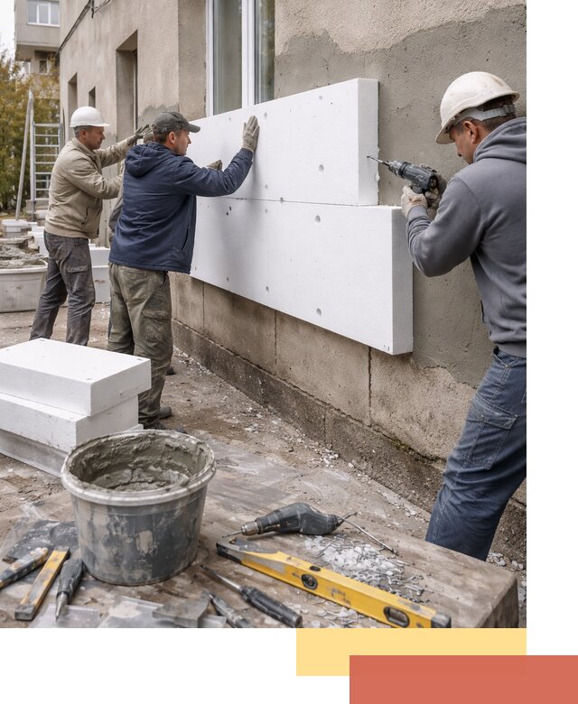 Утепление наружных стен пенопластом в донском