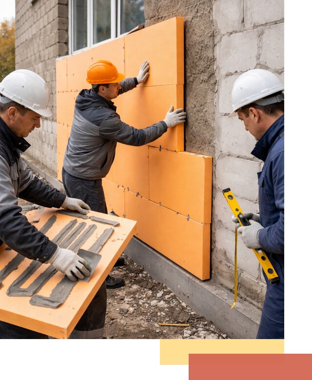 Утепление фасада пеноплексом под ключ в донском