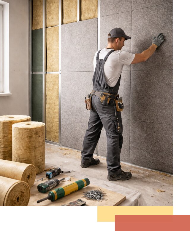 Профессиональная шумоизоляция стен в донском для квартиры и офиса