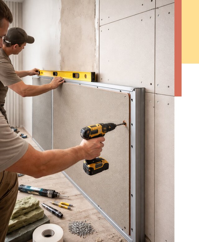 Шумоизоляция стен панелями ЗИПС в донском от 2229 руб./м² под ключ | ОТДЕЛОЧНИК-Днс