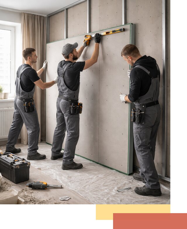 Шумоизоляция стен панелями ЗИПС в донском для жилых и коммерческих помещений