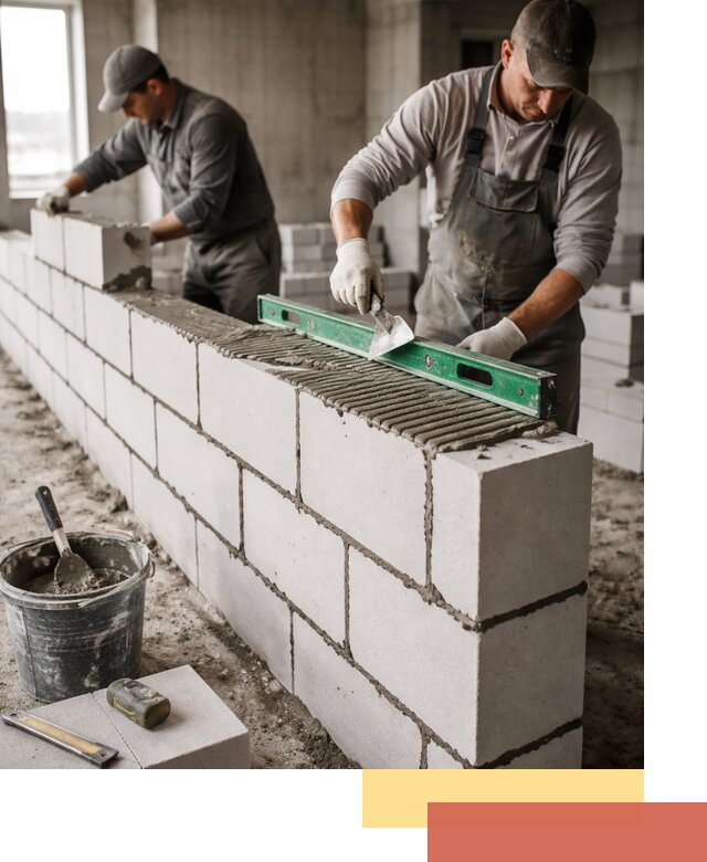 Кладка перегородок из газобетона в донском быстро и качественно