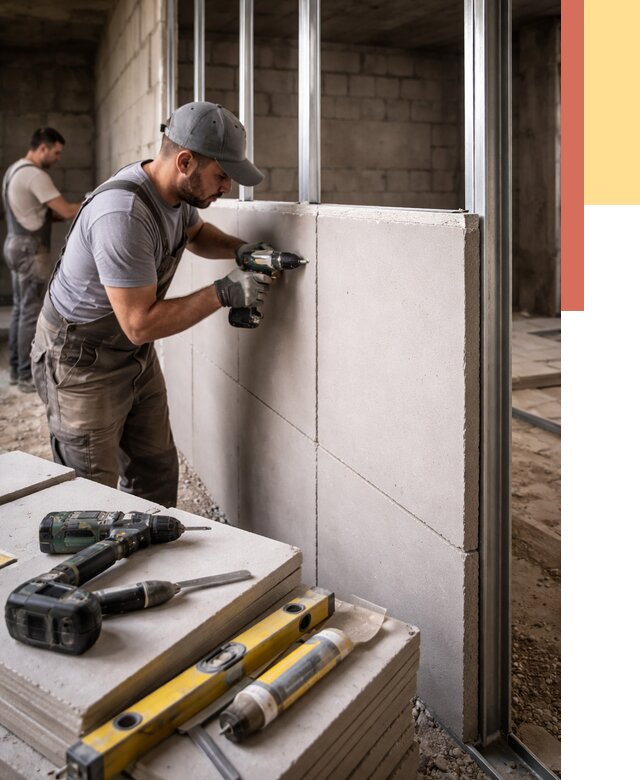 Кладка влагостойких перегородок ПГП в донском от 1216 руб. под ключ | ОТДЕЛОЧНИК-Днс