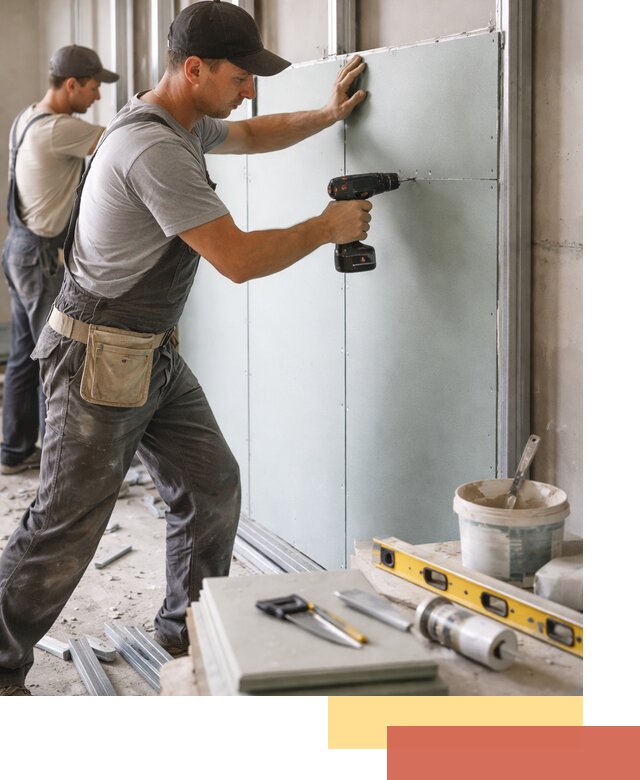 Кладка влагостойких перегородок ПГП в донском