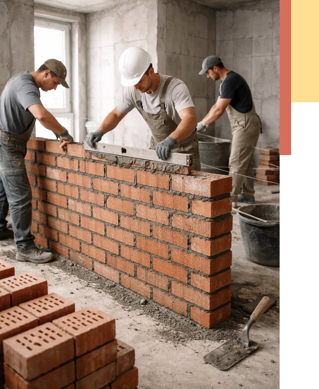 Кладка перегородок из кирпича в донском от 3546 руб. за м² | ОТДЕЛОЧНИК-Днс