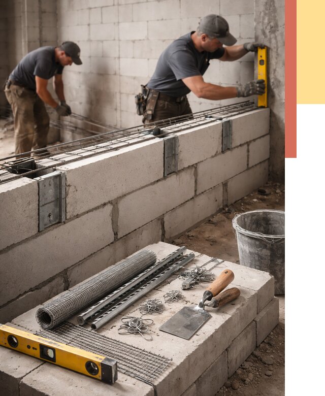 Армирование кладки перегородок в донском от 760 руб. под ключ | ОТДЕЛОЧНИК-Днс