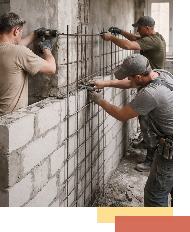 Армирование кладки перегородок в донском профессионально и надёжно
