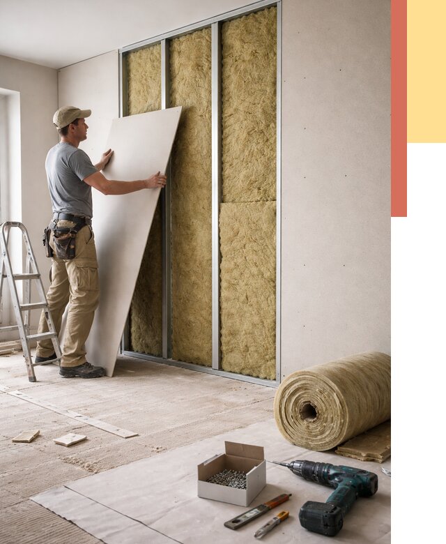 Перегородка из гипсокартона с шумоизоляцией в донском от 3161 руб. | ОТДЕЛОЧНИК-Днс