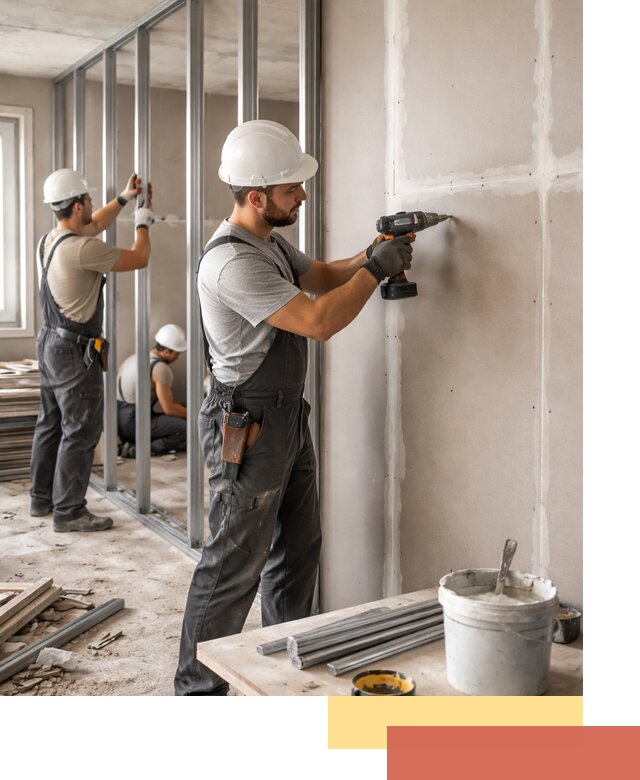 Перегородки из огнестойкого гипсокартона в донском под ключ