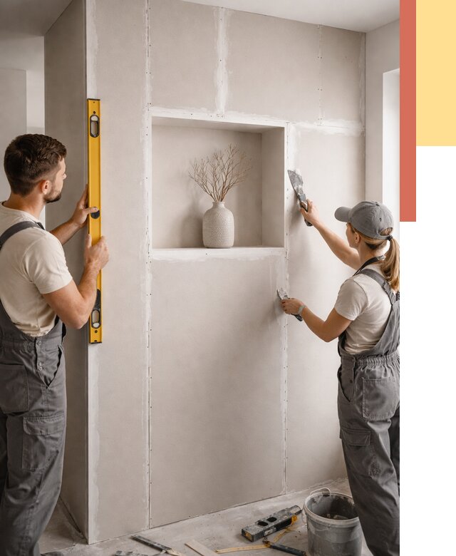 Перегородка из гипсокартона с нишей в донском от 3293 руб. под ключ | ОТДЕЛОЧНИК-Днс