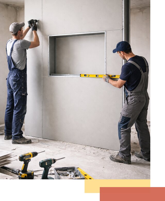 Перегородка из гипсокартона с нишей под декор в донском