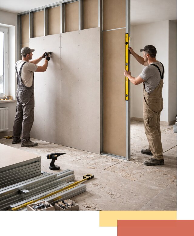 Зонирующая перегородка из гипсокартона под ключ в донском