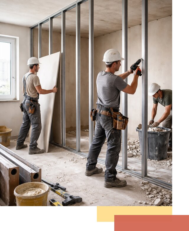 Перенос гипсокартонной перегородки в донском профессионально и быстро