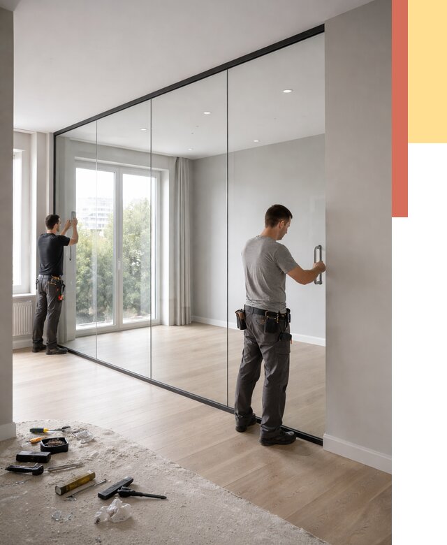 Изготовление стеклянных перегородок в донском от 12513 руб. под ключ | ОТДЕЛОЧНИК-Днс