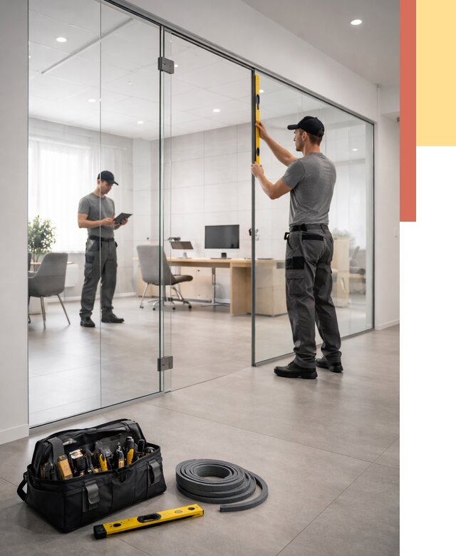 Цельностеклянные перегородки под ключ в донском от 9625 руб. — монтаж и цены | ОТДЕЛОЧНИК-Днс