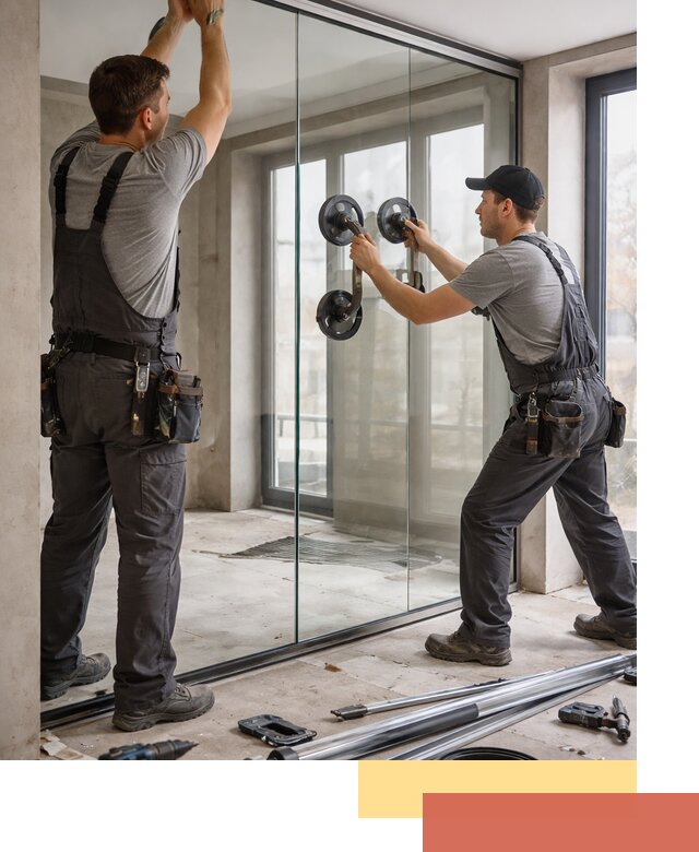 Цельностеклянные перегородки под ключ в донском